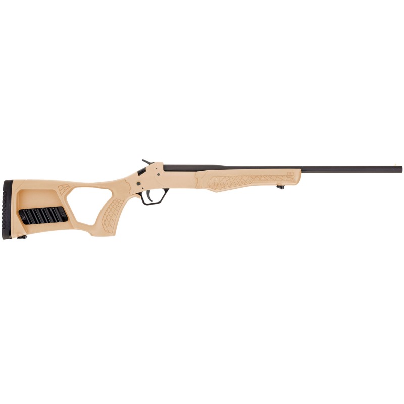 Rossi SSP1TAN Tuffy Single Shot 410 Gauge with 18.50 Barrel 3 Chamber 1rd Capacity Matte Black Metal Finish  Tan Fixed Thumbhole