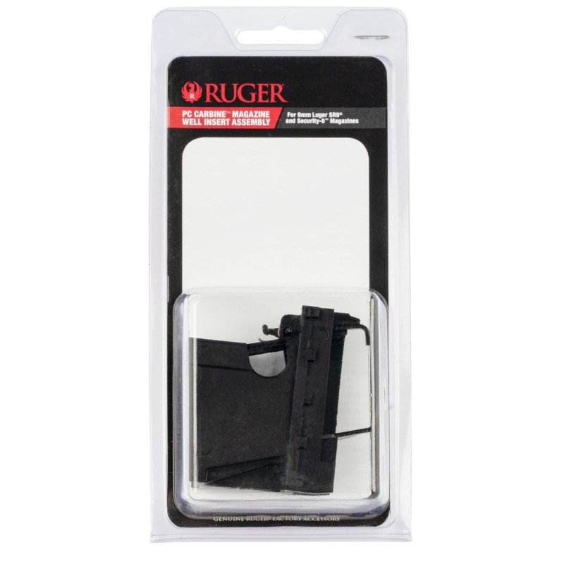 Ruger 90653 Mag Well Insert Assembly 9mm Luger 40 SW Fits Ruger PC Carbine Compatible wRuger SR  Security9 Mags Black Polymer