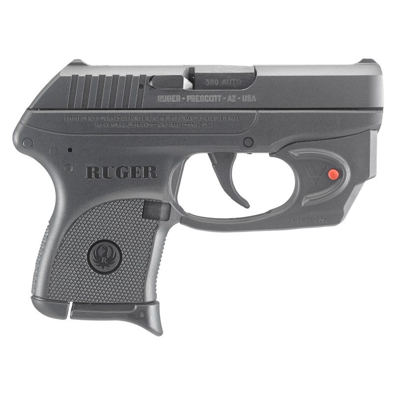 Ruger 3752 LCP wLaser 380 ACP 61 2.75 Black Steel Barrel Black Oxide Serrated Steel Slide Black Polymer Frame Black Polymer Grip