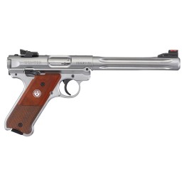 Ruger 40118 Mark IV Hunter 22 LR 101 6.88 Satin Stainless Fluted Bull Barrel Satin SS Slide Checkered Laminate Grip