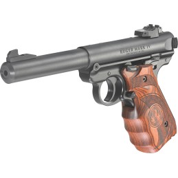 Ruger 40159 Mark IV Target 22 LR 101 5.50 Blued Steel Bull Barrel Slide  Frame Target Laminate wFinger Grooves Grips