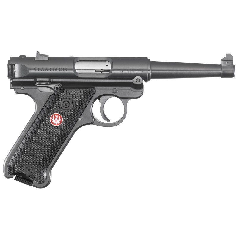 Ruger 40104 Mark IV  22 LR 101 4.75 Satin Stainless Tapered Barrel Blued Steel Slide  Aluminum Frame Checkered Synthetic Grip