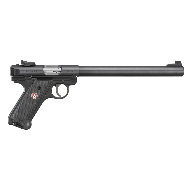 Ruger 40173 Mark IV Target 22 LR 101 10 Overall Blued Bull Barrel Slide  Frame Black Checkered Polymer Grips