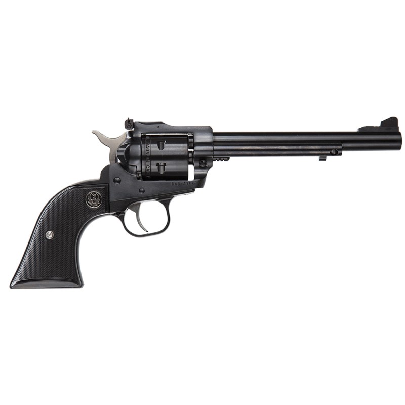 Ruger 0622 SingleSix Convertible 22 LR or 22 WMR 6.50 Barrel 6rd Cylinder Blued Alloy Steel  Checkered Hard Rubber Grip Adjustab