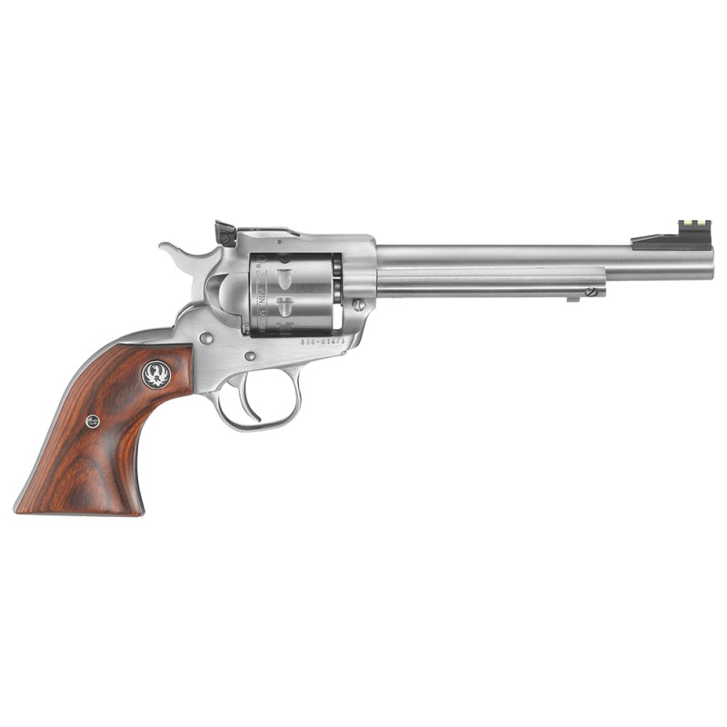 Ruger 0626 SingleSix Convertible 22 LR Or 22 WMR  6.50 Barrel 6rd  Cylinder Satin Stainless Steel Hardwood Grip Adjustable Rear 