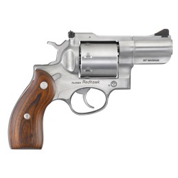 Ruger 5051 Redhawk  357 Mag 38 Special 8rd 2.75 Satin Stainless Steel Barrel Cylinder  Frame Hardwood Grip