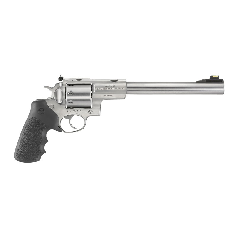 Ruger 5526 Super Redhawk  22 Hornet 8rd 9.50 Satin Stainless Steel Barrel Cylinder  Frame Black Hogue Tamer Monogrip Grip Transf