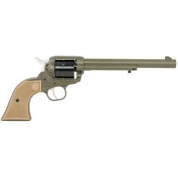 Ruger 02049 Wrangler  22 LR 6rd 6 Olive Drab Cerakote Steel Barrel Black Cylinder Olive Drab Cerakote Aluminum Frame Flat Dark E