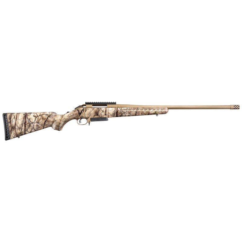 Ruger 26928 American  Full Size 450 Bushmaster 31 22 Burnt Bronze Cerakote Threaded Barrel Picatinny Rail Steel Receiver GoWild 