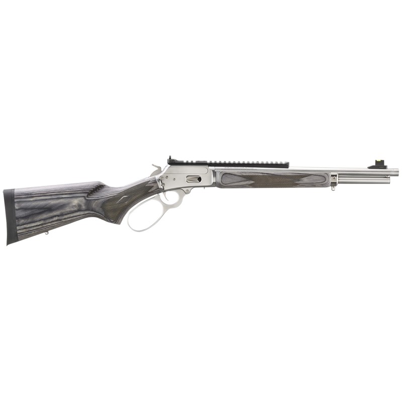 Marlin 70433 1894  357 Mag 16.10 Polished Stainless Threaded Barrel Picatinny Rail Stainless Steel Receiver Gray Fixed Laminate 