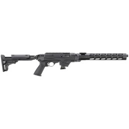 Ruger 19141 PC Carbine State Compliant 9mm Luger 101 16.12 ThreadedFluted Barrel Black Reversible Folding Stock MLOK Handguard O