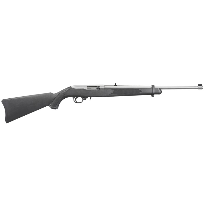 Ruger 1256 1022 Carbine 22 LR 101 18.50 Barrel Satin Stainless Steel Black Synthetic Stock CrossBolt Manual Safety