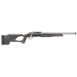 Ruger 8366 American Rimfire Target Full Size 22 LR 101 18 Satin Stainless Threaded Bull Barrel Satin Stainless Scope Rail Receiv