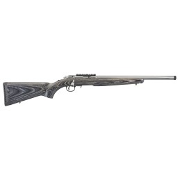 Ruger 8367 American Rimfire Target Full Size 22 LR 101 18 Satin Stainless Threaded Bull Barrel Satin Stainless Scope Rail Receiv