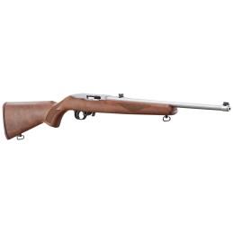 Ruger 31275 1022 75th Anniversary Sporter 22 LR 101 18.50 Satin Stainless Steel Barrel  Receiver Walnut Fixed Stock Scope Base A