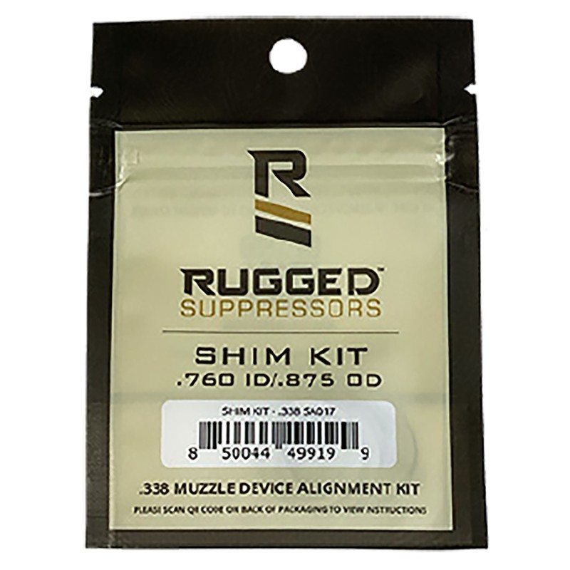 Rugged Suppressors SA017 Shim Kit  338 Cal 6.8mm for 3424 M18x1 M18x1.5 tpi 3 Sizes