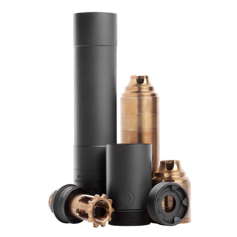 Rugged Suppressor OBS0145 Obsidian45  45 ACP 1.37 Black Cerakote 174 Stainless Steel .57828 tpi