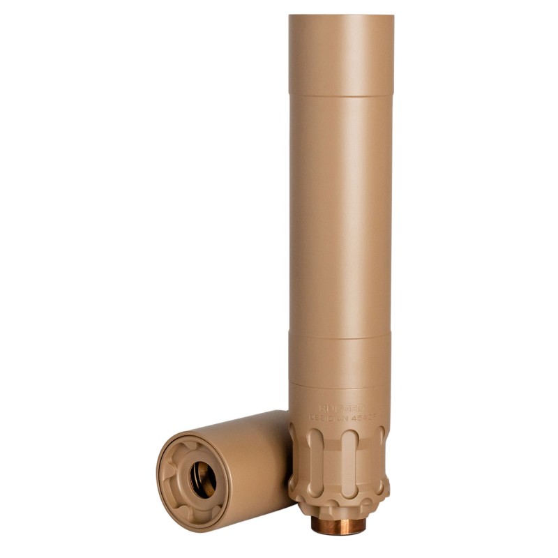 Rugged Suppressor OBSFDE45 Obsidian45  45 ACP 1.37 Flat Dark Earth Cerakote 174 Stainless Steel 1228 tpi