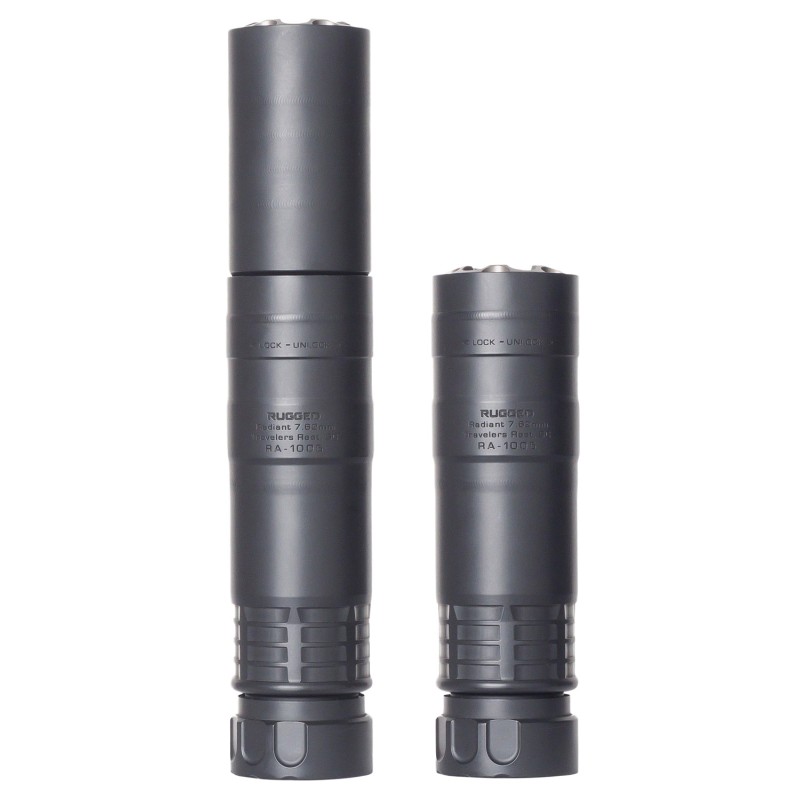 Rugged Suppressors RAD01762 Radiant762  7.62mm 1.50 Diameter 174 Stainless Steel Black Cerakote Finish 5824 tpi