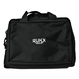 Rukx Gear ATICTDPCB Double Pistol  Water Resistant Black 600D Polyester with Ammo  Range Tool Compartments NonRust Zippers  Conv