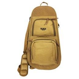 Rukx Gear ATICTARPT Discrete ARPistol Backpack Water Resistant Tan 600D Polyester with Elastic Keeper Strap Ends  Detachable Buc