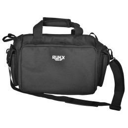 Rukx Gear ATICTRBB Tactical Range Bag  Water Resistant Black 600D Polyester with Hidden Handgun Pocket Mag  Ammo Storage NonRust