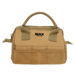 Rukx Gear ATICTTBT Tool Bag  Water Resistant Tan 600D Polyester with Internal Organization Pockets Reinforced Hard Brass  NonRus