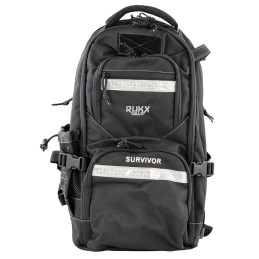 Rukx Gear ATICTSURB Survivor Backpack Floatable Black 600D Polyester with NonRust Zippers Hidden Handgun Pocket Reinforced Webbi