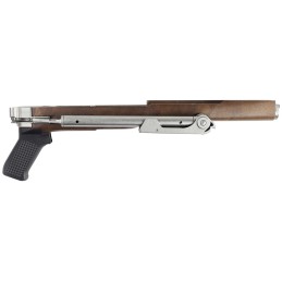 Samson 100000100 ATM Folding Stock Stainless Steel  Walnut Finish with Black Polymer Grip for Ruger Mini14 Ruger Mini Thirty Rig