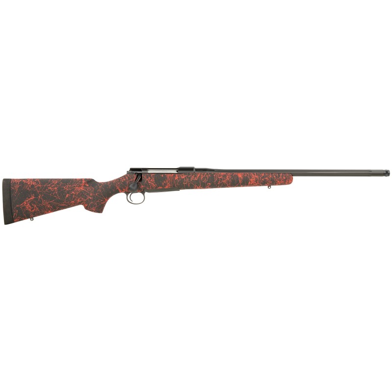 Sauer S1HSGPLR7MMPRC 100  7mm PRC 41 24 Fluted Threaded Barrel Black Cerakote BarrelRec Red Splatter HS Precision Synthetic Stoc