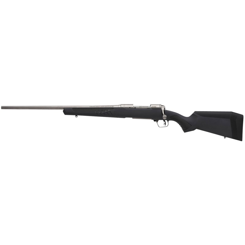 Savage Arms 57086 110 Storm 243 Win 41 22 Matte Stainless Metal Gray Fixed AccuStock with Accufit Left Hand