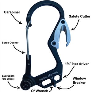 Fire Escape Carabiner Black