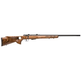 Savage Arms 18528 25 Lightweight VarminterT 223 Rem 41 Cap 24 Matte Black RecBarrel Natural Brown Laminate Fixed Thumbhole Stock