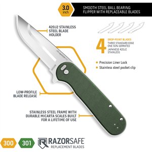 Razor VX3 Linerlock A/O Green