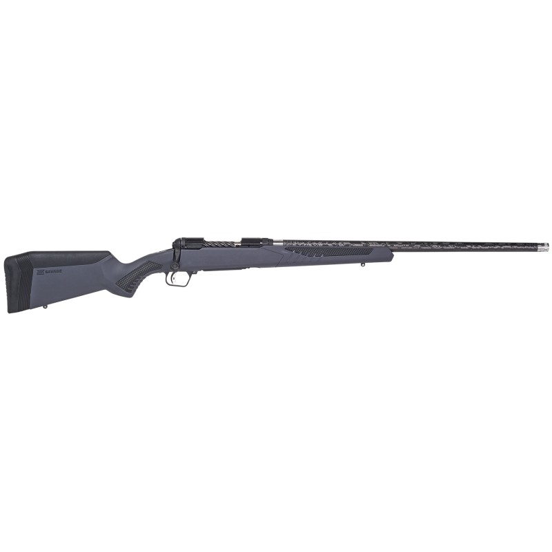 Savage Arms 57583 110 UltraLite 6.5 PRC 21 24 Carbon Fiber Wrapped Barrel Black Melonite Rec Gray AccuStock with AccuFit