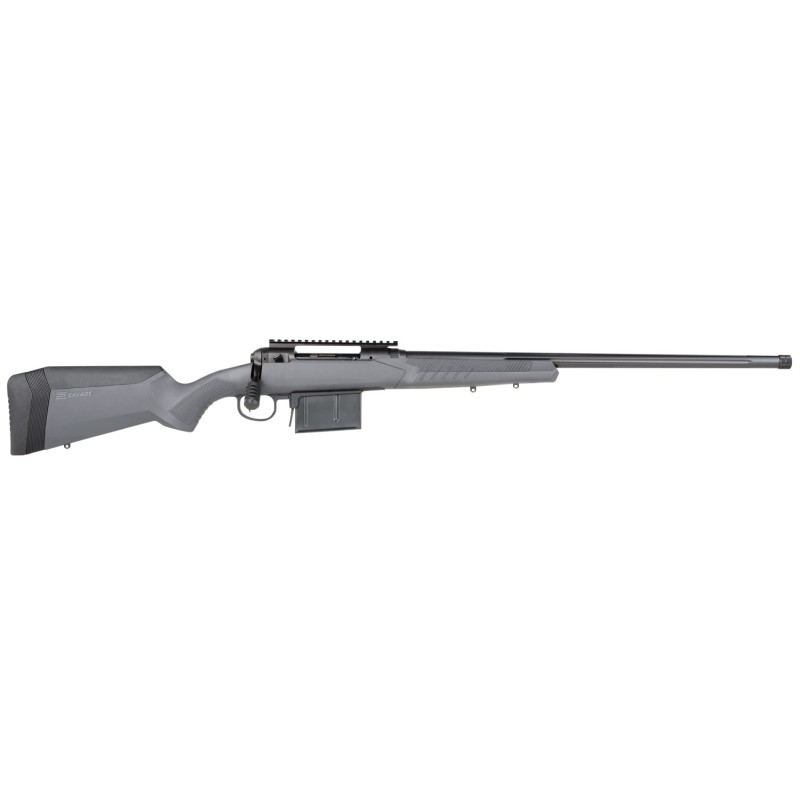 Savage Arms 57489 110 Tactical 300 Win Mag 51 24 Matte Black Metal Gray Fixed AccuStock with AccuFit