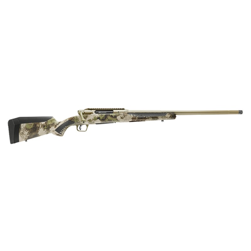 Savage Arms 58028 Impulse Big Game 7mm PRC 21 22 Threaded Hazel Green Cerakote BarrelRec Woodland Camo Fixed AccuStock with Accu