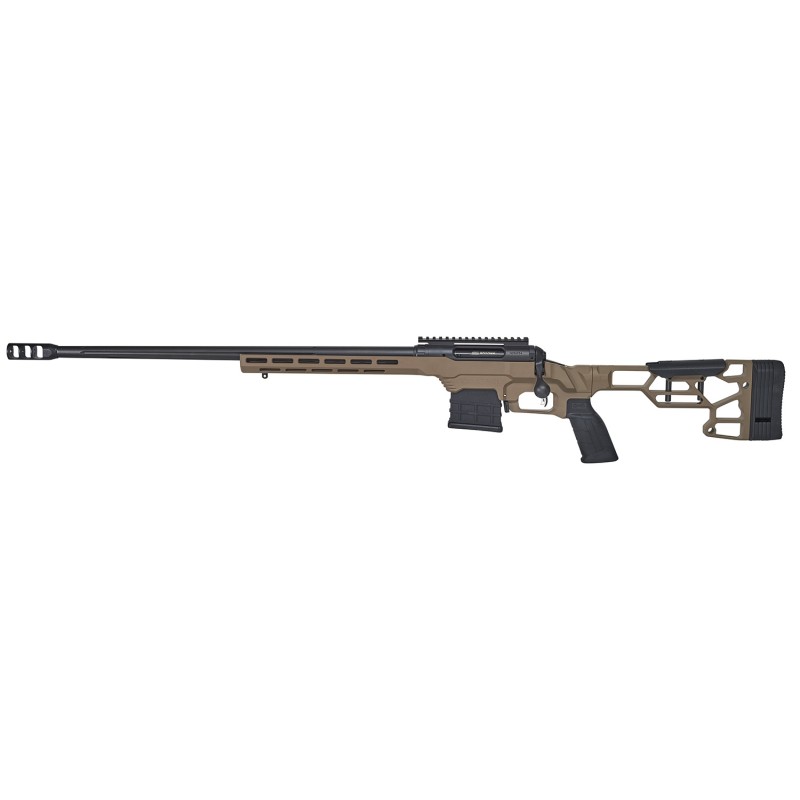 Savage Arms 57700 110 Precision 6.5 PRC 71 24 Matte Black RecBarrel Flat Dark Earth Cerakote MDT LSS XL Chassis Polymer Grip Lef