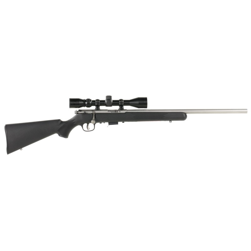 Savage Arms 95200 93 FVSS XP 22 WMR Caliber with 51 Capacity 21 Barrel Matte Stainless Metal Finish Matte Black Synthetic Stock 