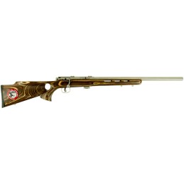 Savage Arms 25725 Mark II BTVS 22 LR Caliber with 51 Capacity 21 Barrel Satin Stainless Metal Finish Fixed Thumbhole Natural Bro