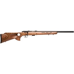 Savage Arms 96250 93R17 BTV 17 HMR Caliber with 51 Capacity 21 Barrel Matte Blued Metal Finish  Fixed Thumbhole Natural Brown St