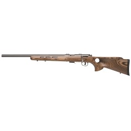 Savage Arms 96210 93R17 BTVLSS 17 HMR Caliber with 51 Capacity 21 Barrel Satin Stainless Metal Finish  Fixed Thumbhole Natural B