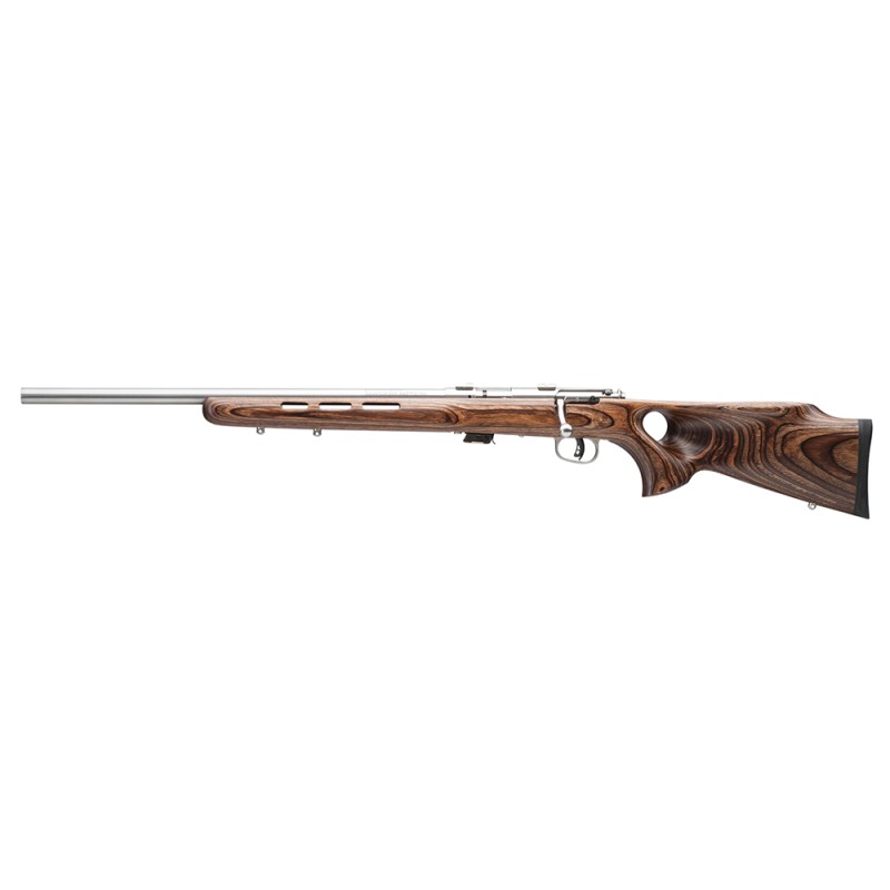 Savage Arms 25795 Mark II BTV 22 LR Caliber with 51 Capacity 21 Barrel Satin Stainless Metal Finish  Fixed Thumbhole Natural Bro