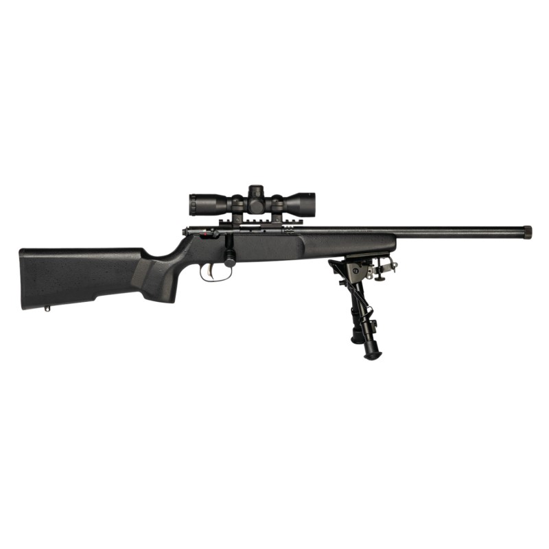 Savage Arms 13824 Rascal Target XP 22 LR Caliber with 1rd Capacity 16.12 Barrel Matte Blued Metal Finish  Matte Black Synthetic 