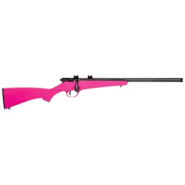 Savage Arms 13835 Rascal FVSR 22 LR Caliber with 1rd Capacity 16.12 Threaded Barrel Matte Blued Metal Finish  Pink Synthetic Sto