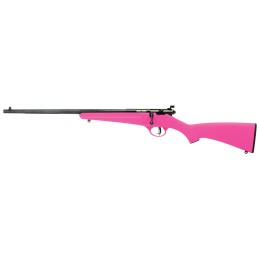 Savage Arms 13844 Rascal  22 LR Caliber with 1rd Capacity 16.12 Barrel Matte Blued Metal Finish  Pink Synthetic Stock Left Hand 