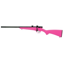 Savage Arms 13842 Rascal FLVSR 22 LR Caliber with 1rd Capacity 16.12 Threaded Barrel Matte Blued Metal Finish  Pink Synthetic St