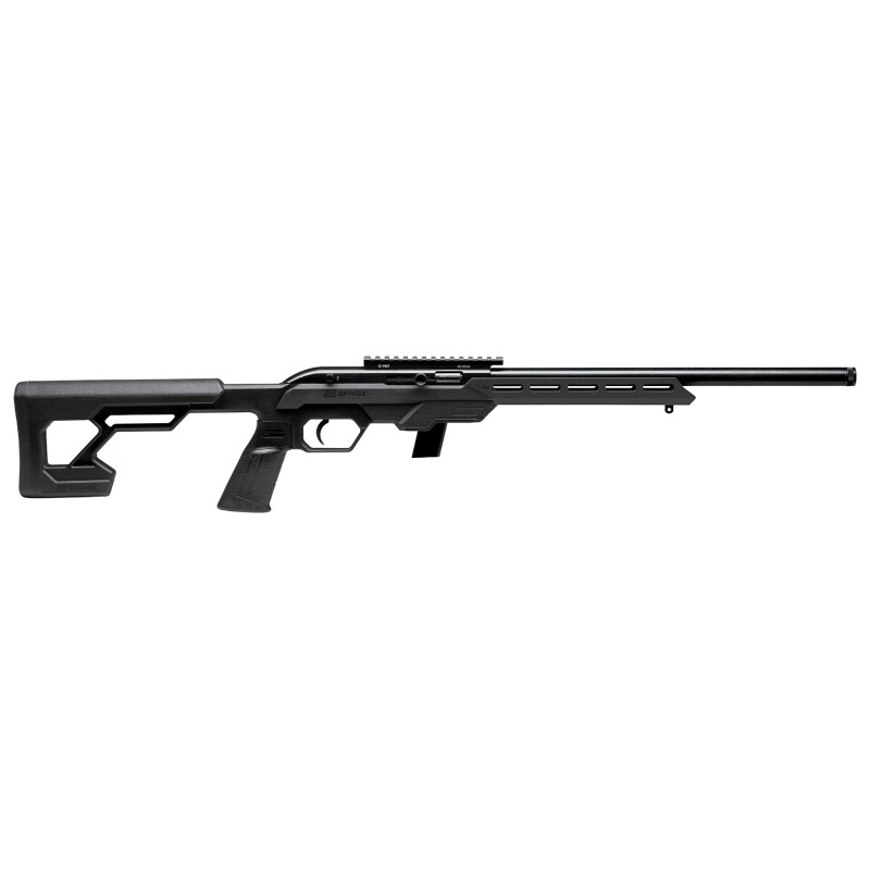 Savage Arms 45114 64 Precision 22 LR 101 16.50 Matte Black Threaded Heavy Carbon Steel Barrel Drilled  Tapped Carbon Steel Recei