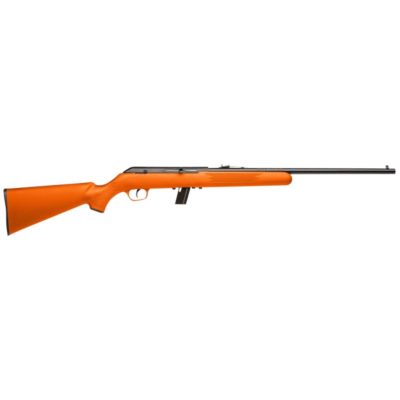 Savage Arms 40220 64 F 22 LR 101 21 Blued BarrelRec Drilled  Tapped Orange Synthetic Stock Open Sights