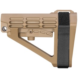 SB Tactical SBA4X02SB SBA4 X Synthetic Flat Dark Earth 5Position Adjustable for ARPlatform Tube Not Included